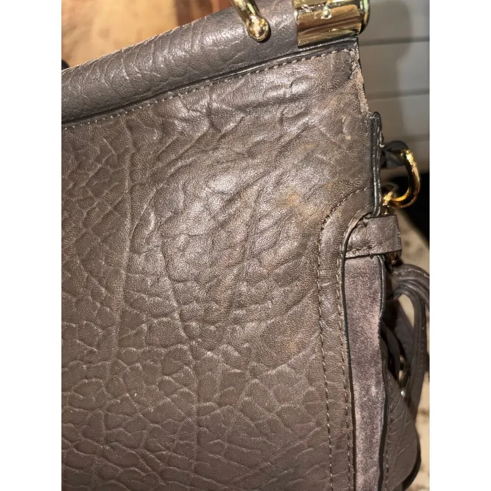 Coach 17781 Grey Chelsea Flagship Dowel Shoulder Bag Pebbled Leather Satchel